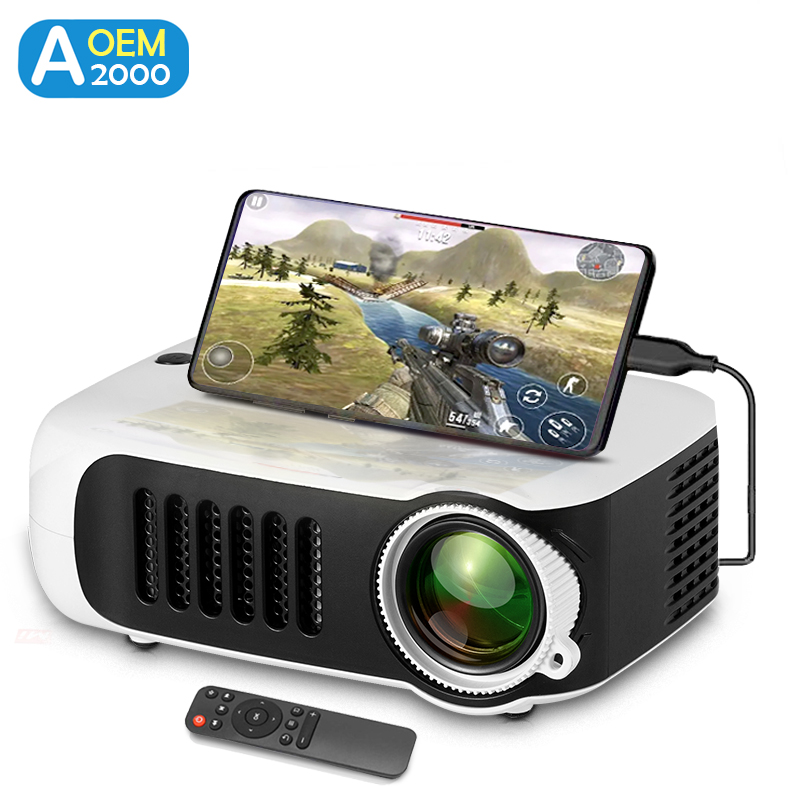 Home Cinema Mini - A2000 Mini-Projektor, tragbar, Heimkino, 3D-LED-Videoprojektor, 4K