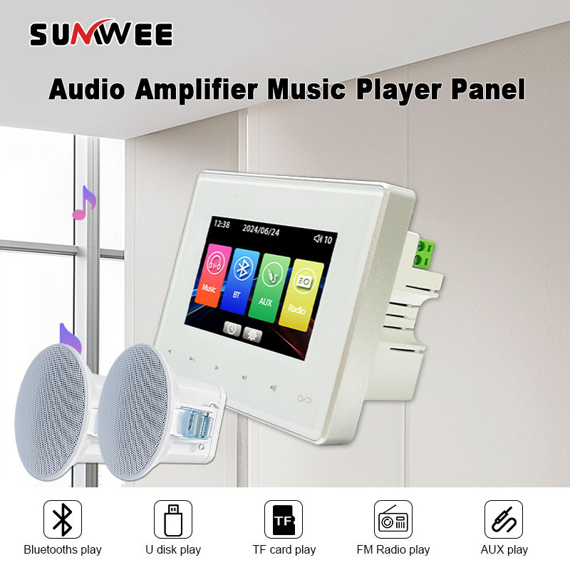 Home Cinema System - Heim-Audio-Wandmusikpanel Hotel 86 Bluetooth-Wandverstärker AUX TF-Player
