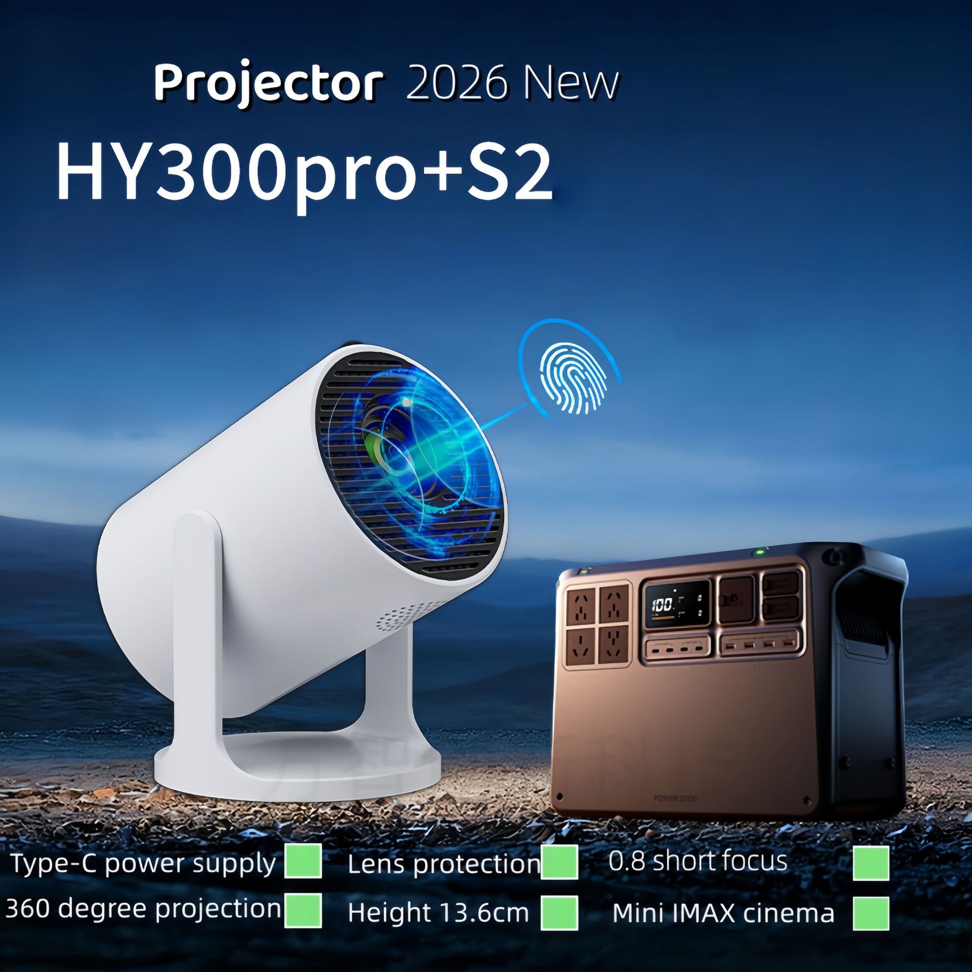 Home Cinema Experience - Intelligenter Ultra-Kurzdistanz-Projektor, 4K-kompatibles Android-Gerät mit WLAN,