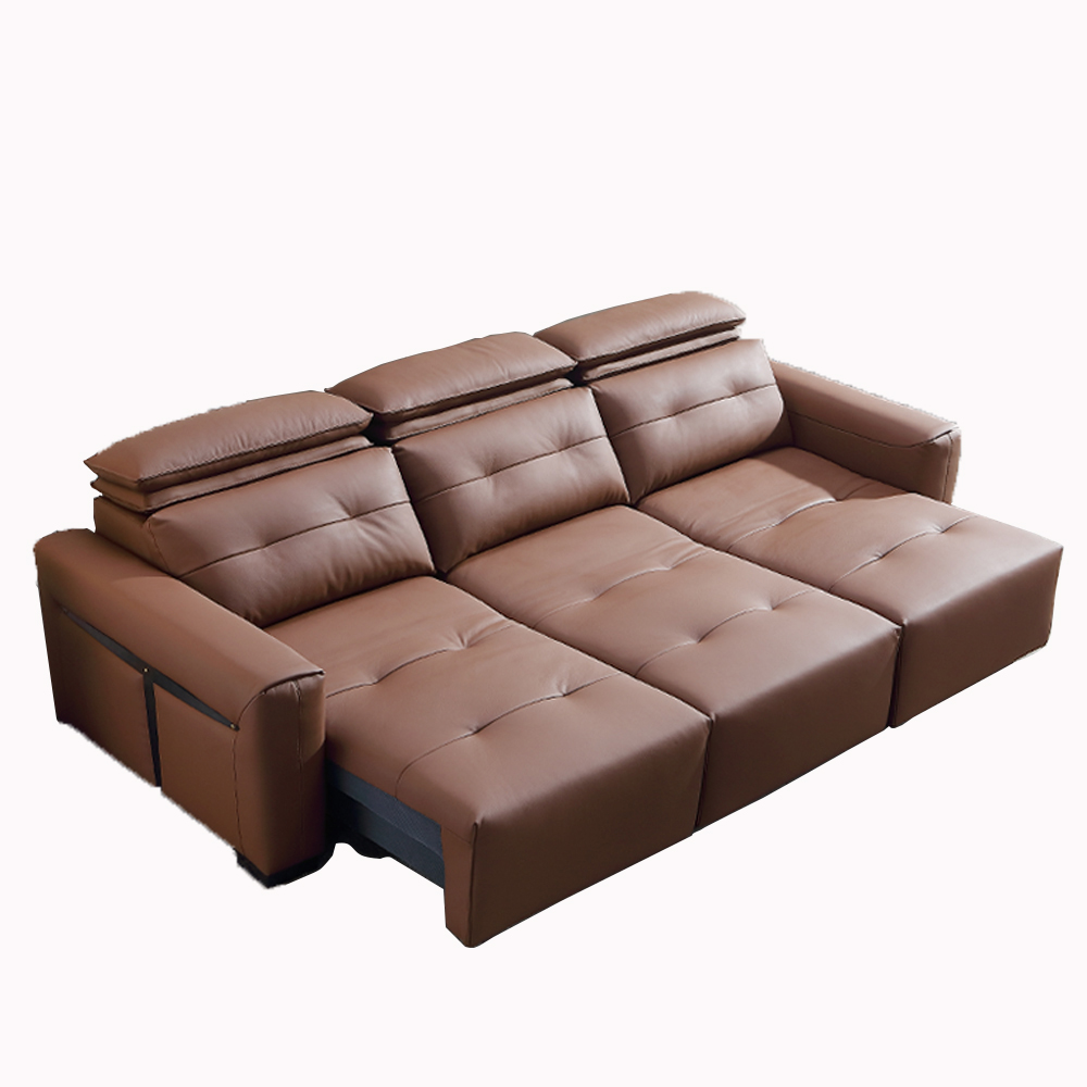 Home Cinema Furniture - Elektrisches umwandelbares Schlafsofa aus echtem Leder
