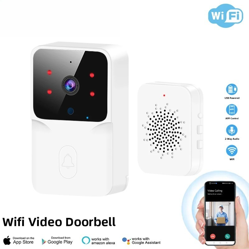 Home Cinema Hd - Smart-Home-WLAN-Türklingel mit HD-Kamera, Infrarot-Alarm, drahtloser Zwei-Wege-Intercom