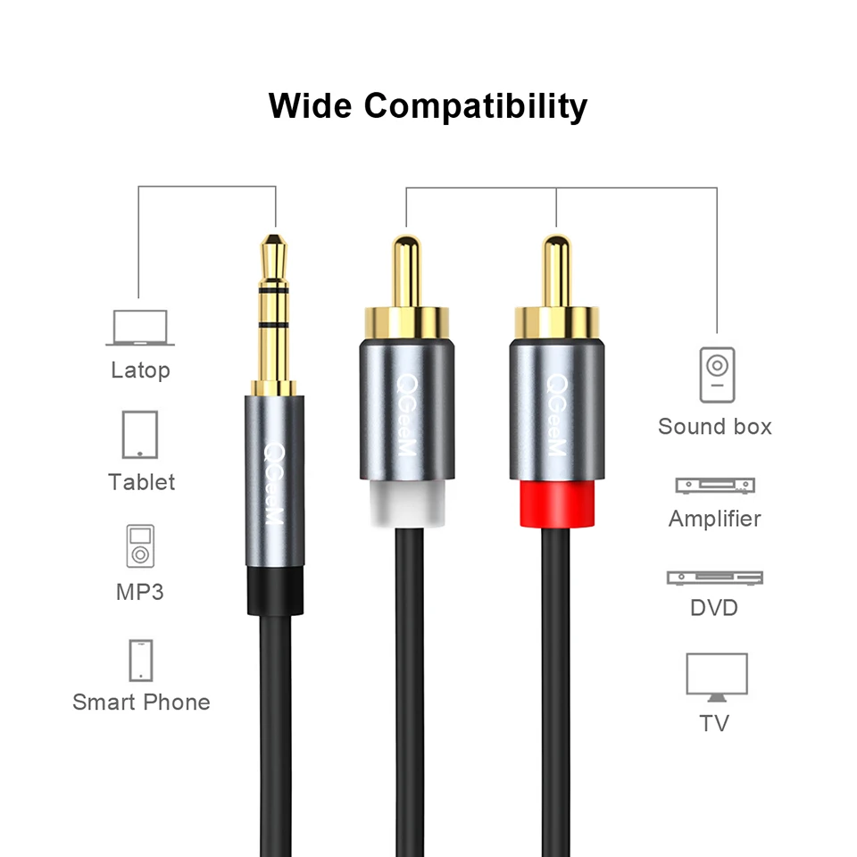 QGeeM RCA-Kabel 2RCA auf 3,5mm – Home Cinema Installation Bewertung und Preis