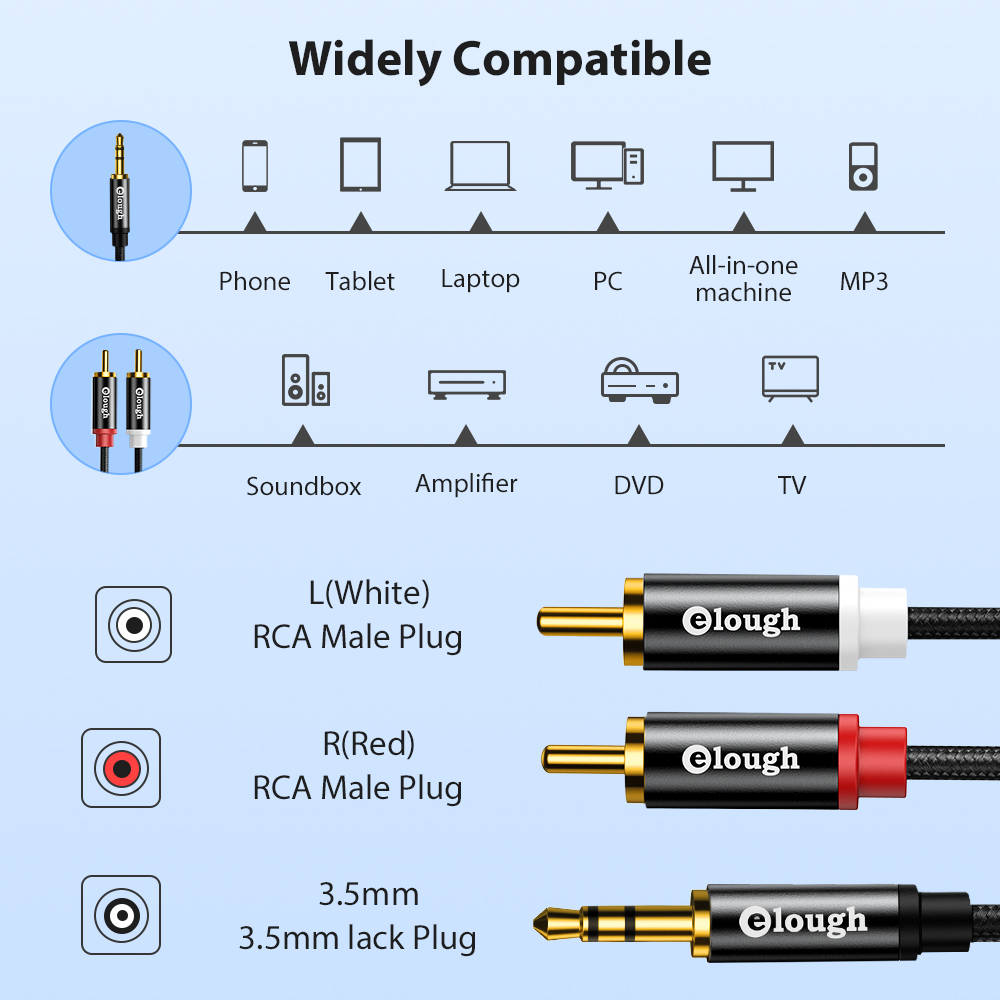 Elough RCA Kabel AUX RCA Lauts – Home Cinema Installation Bewertung und Preis