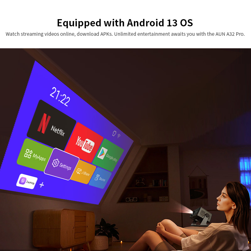 AUN Android Projektor A32 Pro  – Home Cinema Mini Bewertung und Preis