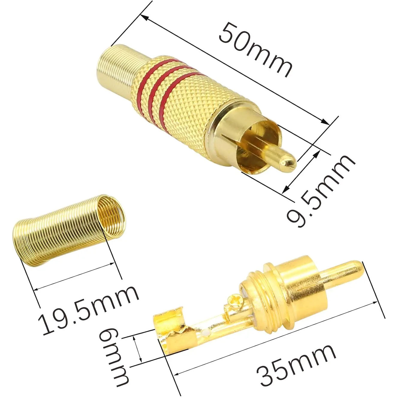 4 Stück RCA-Stecker Vergoldet  – Home Cinema Installation Bewertung und Preis